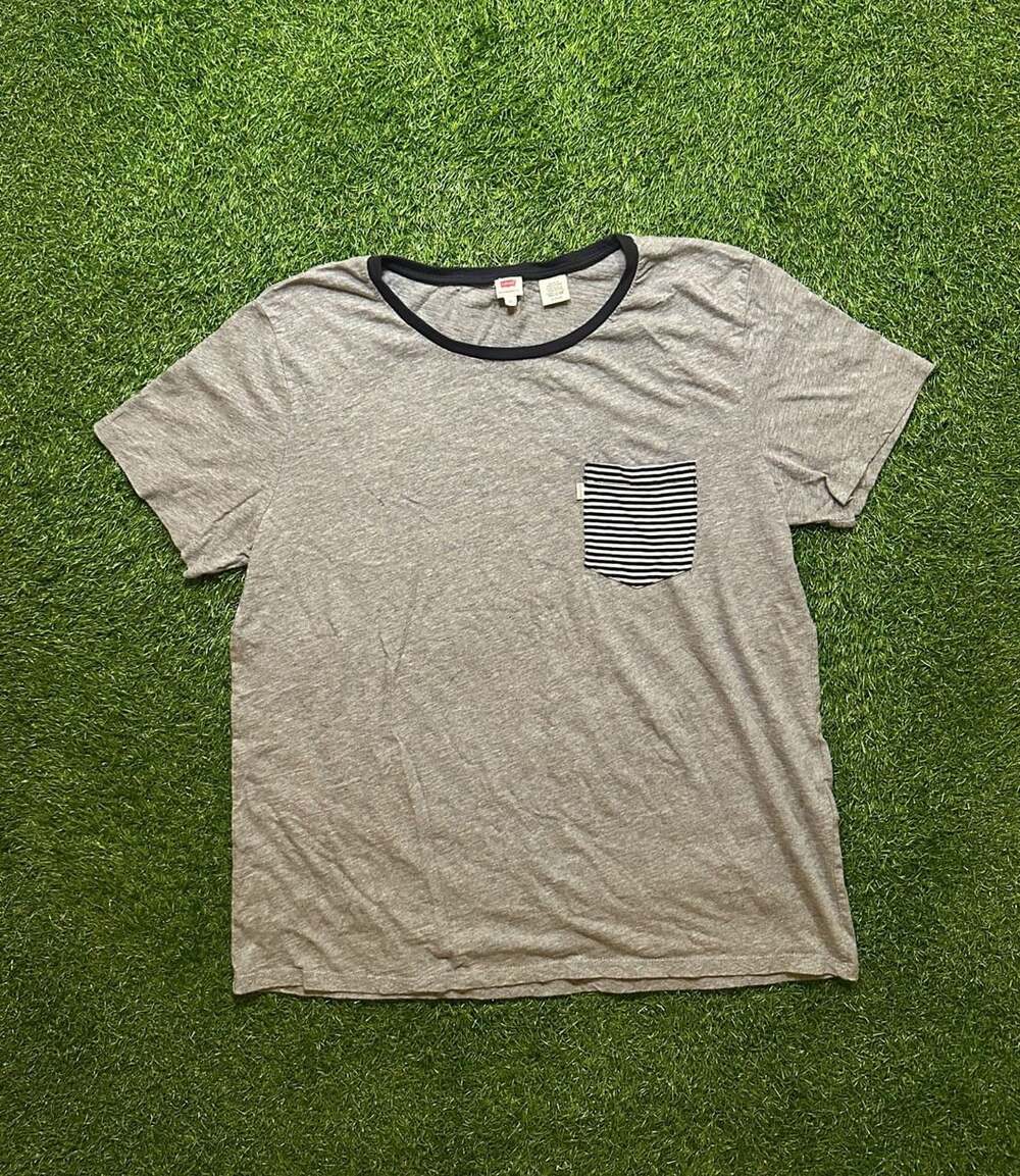 Levi's Heather Gray Striped Pocket T-Shirt Size M